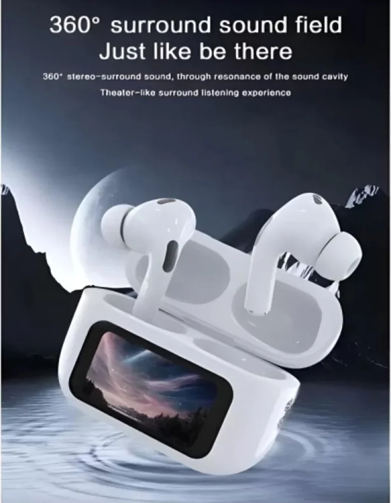 ANC Pro Wireless Earbuds | Smart LCD Screen | 30dB Noise Cancellation | 360° Surround Sound
