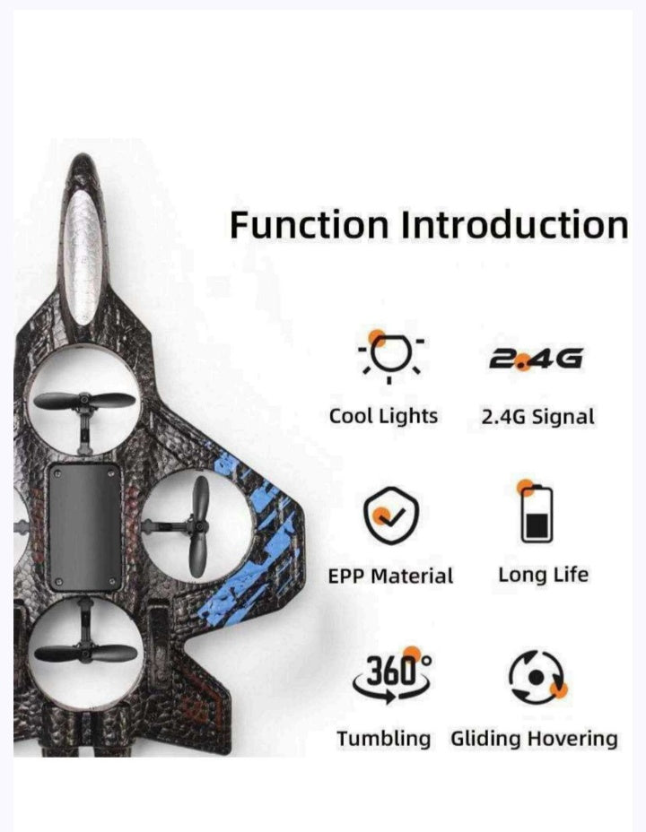 Star Fighter RC Drone – EPP Lightweight Fighter Jet with LED Lights