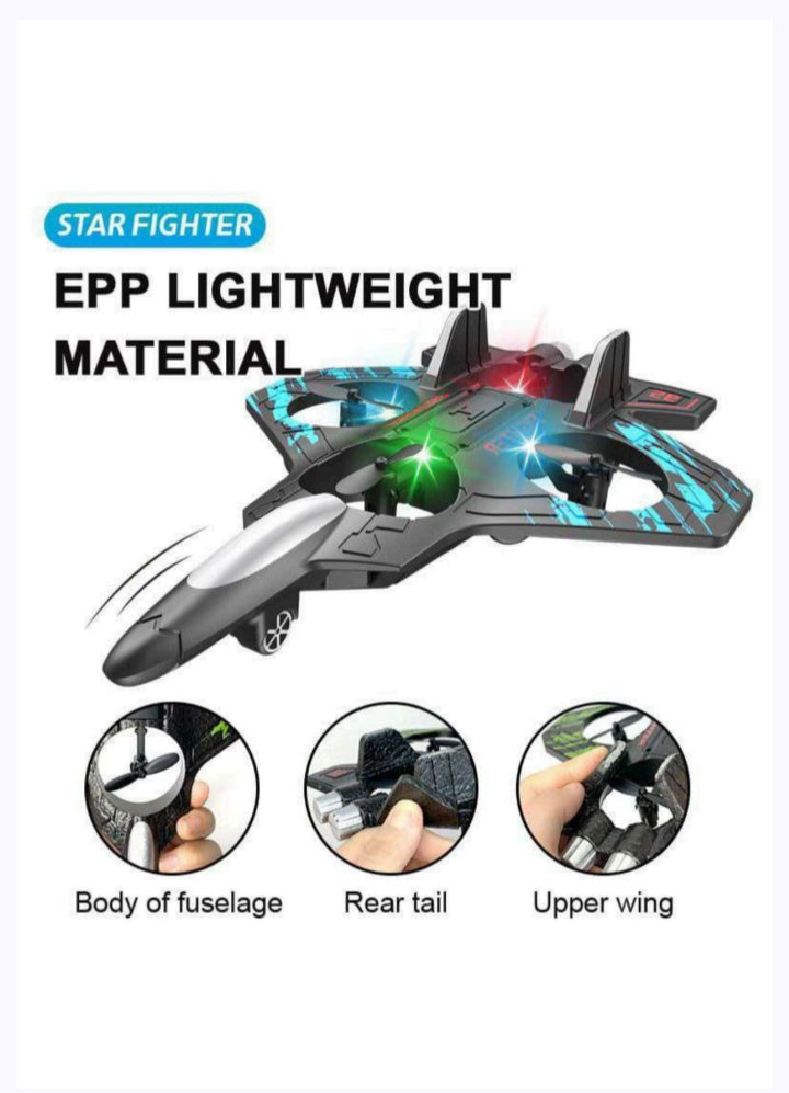 Star Fighter RC Drone – EPP Lightweight Fighter Jet with LED Lights