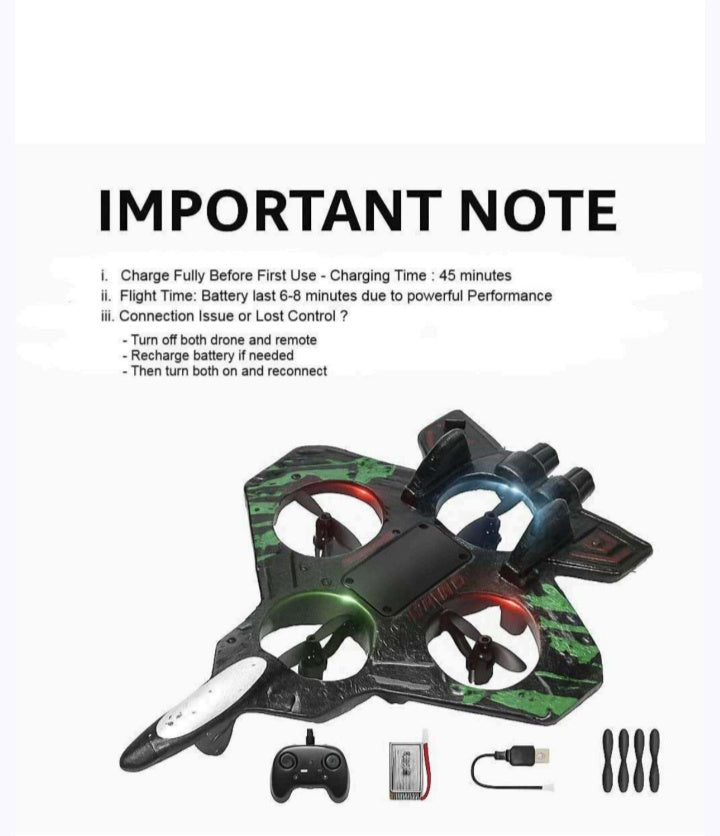 Star Fighter RC Drone – EPP Lightweight Fighter Jet with LED Lights