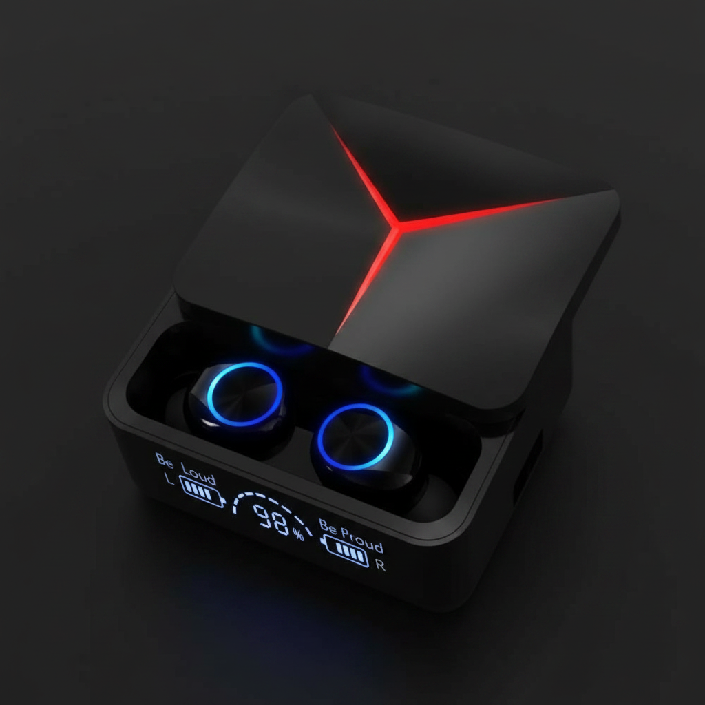 Blue LED Gaming Earbuds