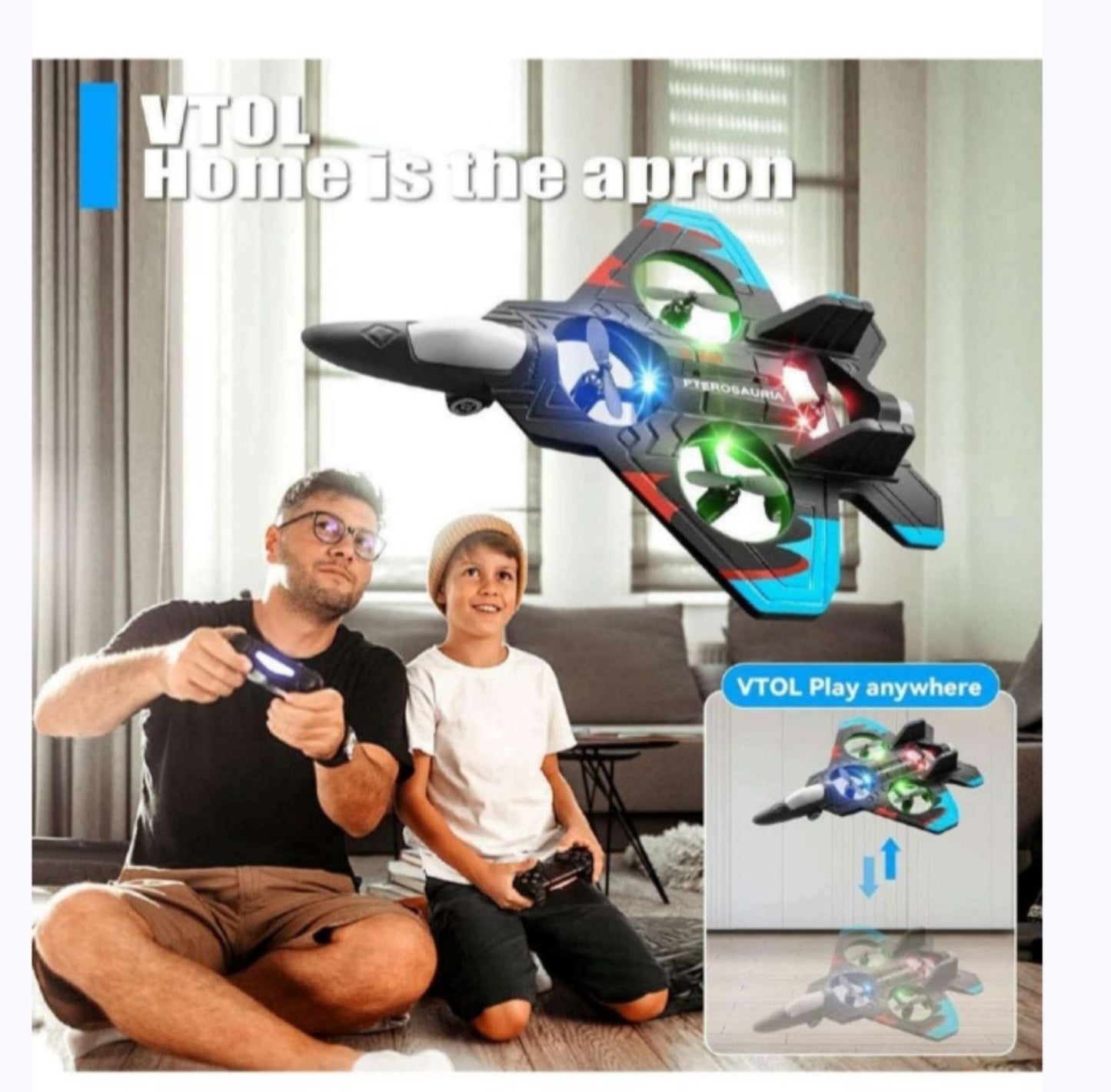 Star Fighter RC Drone – EPP Lightweight Fighter Jet with LED Lights