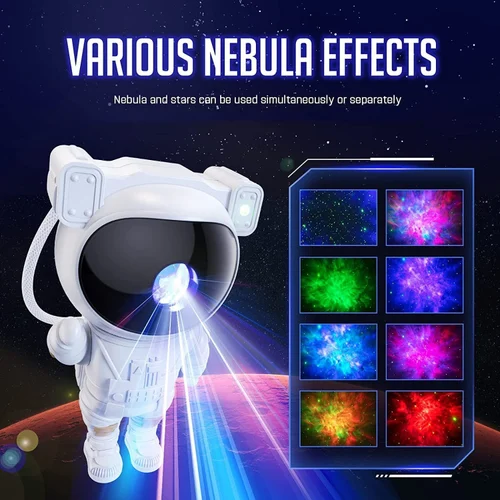 Astronaut Galaxy Projector – 8 Nebula Effects & Remote