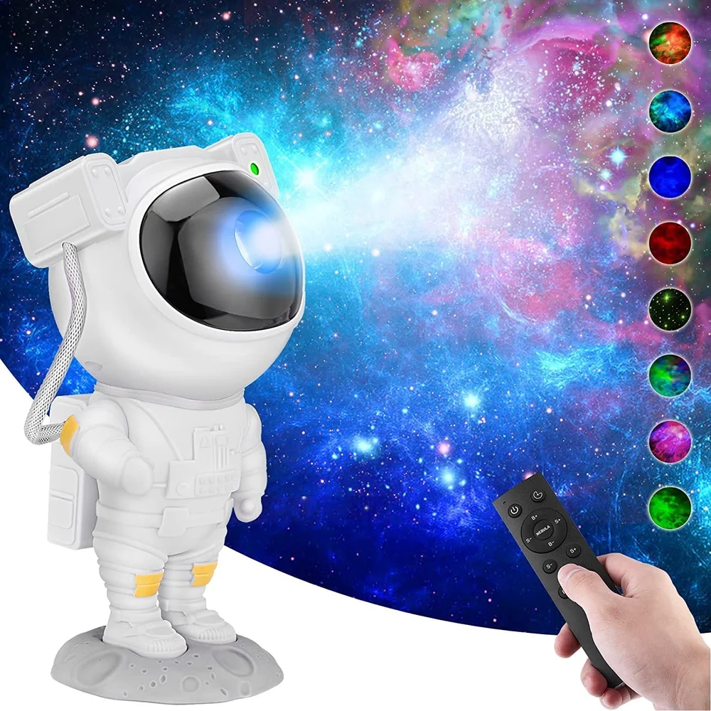 Astronaut Galaxy Projector – 8 Nebula Effects & Remote