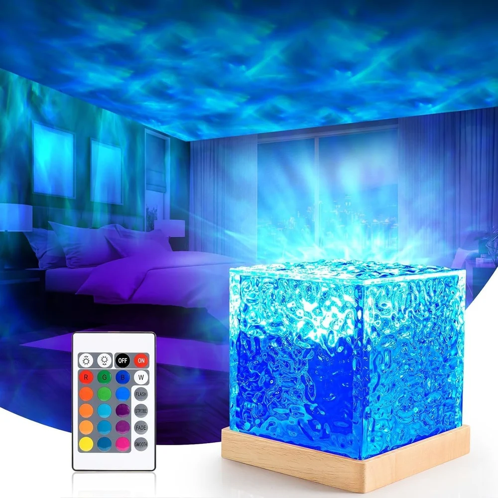 Crystal Water Wave Projector Lamp – 16 RGB Remote