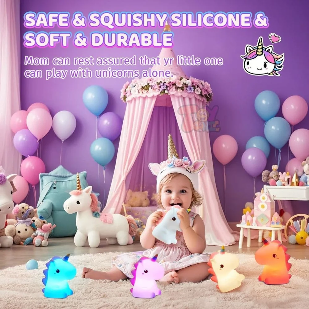 Unicorn Silicone Night Lamp – 7 Color Touch Kids Gift