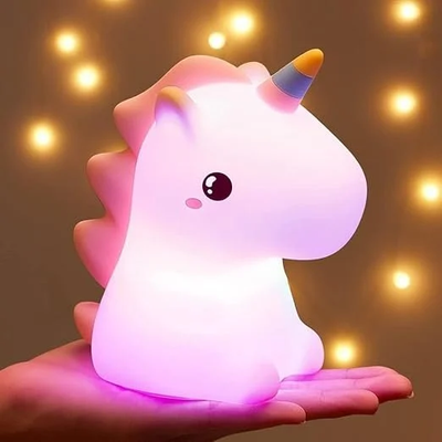 Unicorn Silicone Night Lamp – 7 Color Touch Kids Gift