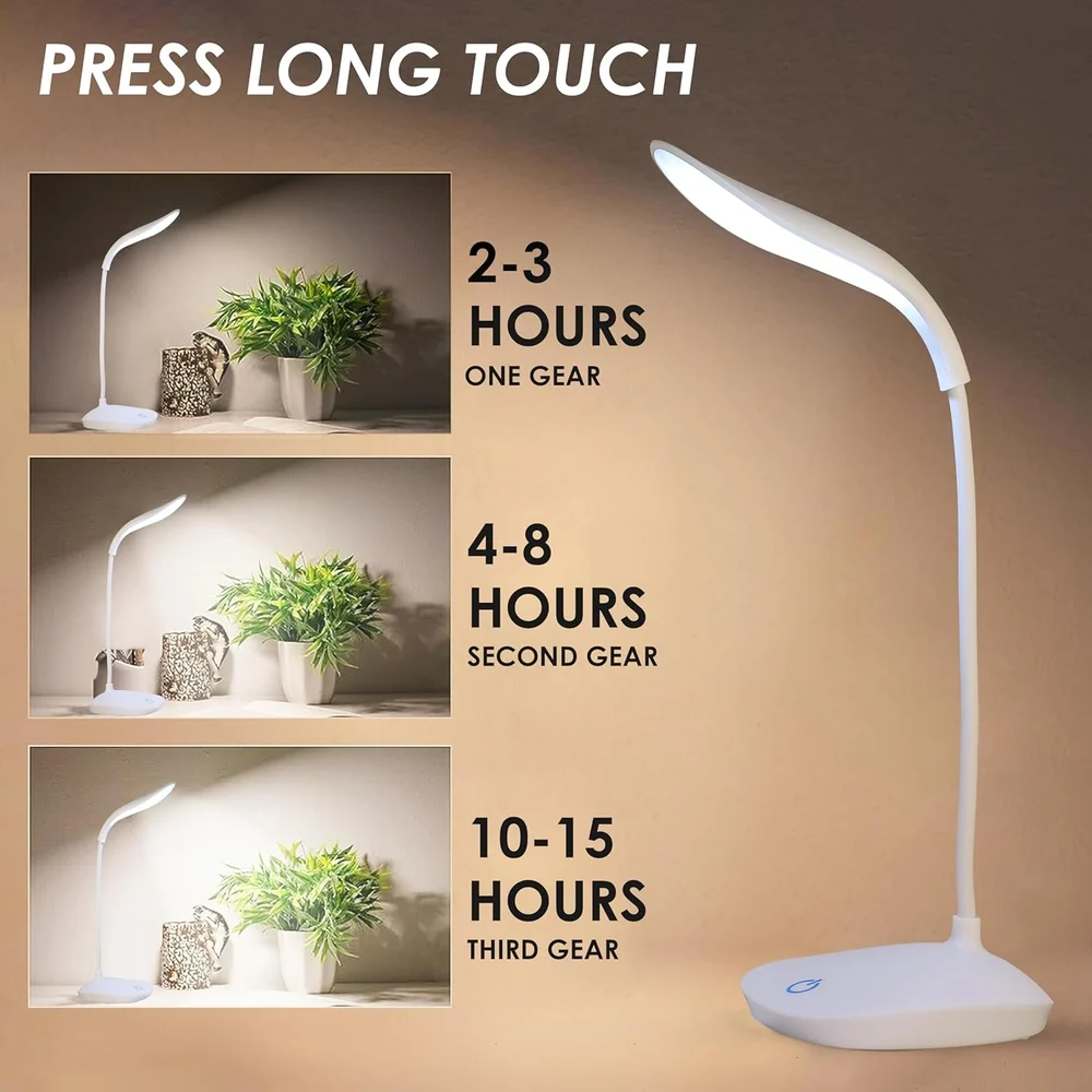 Flexible Gooseneck LED Desk Lamp – Touch Dimmable USB