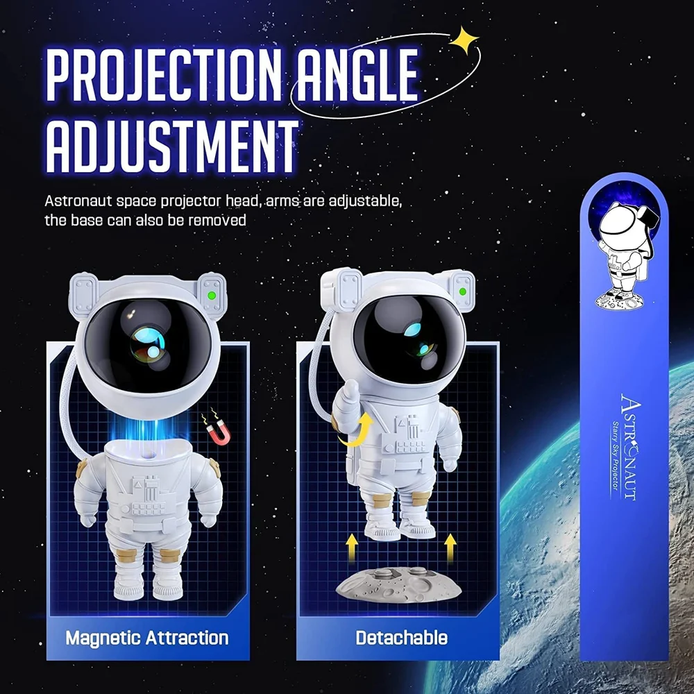 Astronaut Galaxy Projector – 8 Nebula Effects & Remote