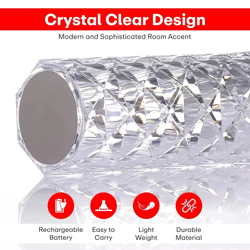Crystal Diamond Rose Lamp – 16 RGB Touch & Remote