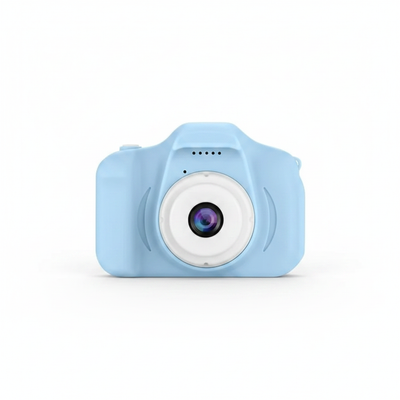 Blue kids digital camera front view