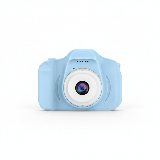 Blue kids digital camera front view