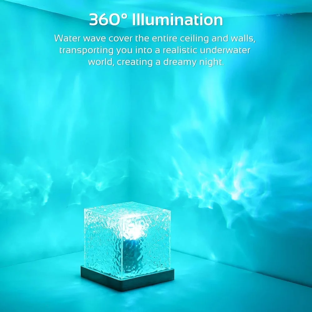 Crystal Water Wave Projector Lamp – 16 RGB Remote