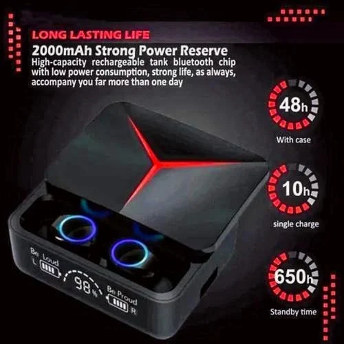 M90 Pro Gaming TWS Earbuds – Bluetooth 5.1 | 2000mAh | 650H Standby | Powerbank | COD Available