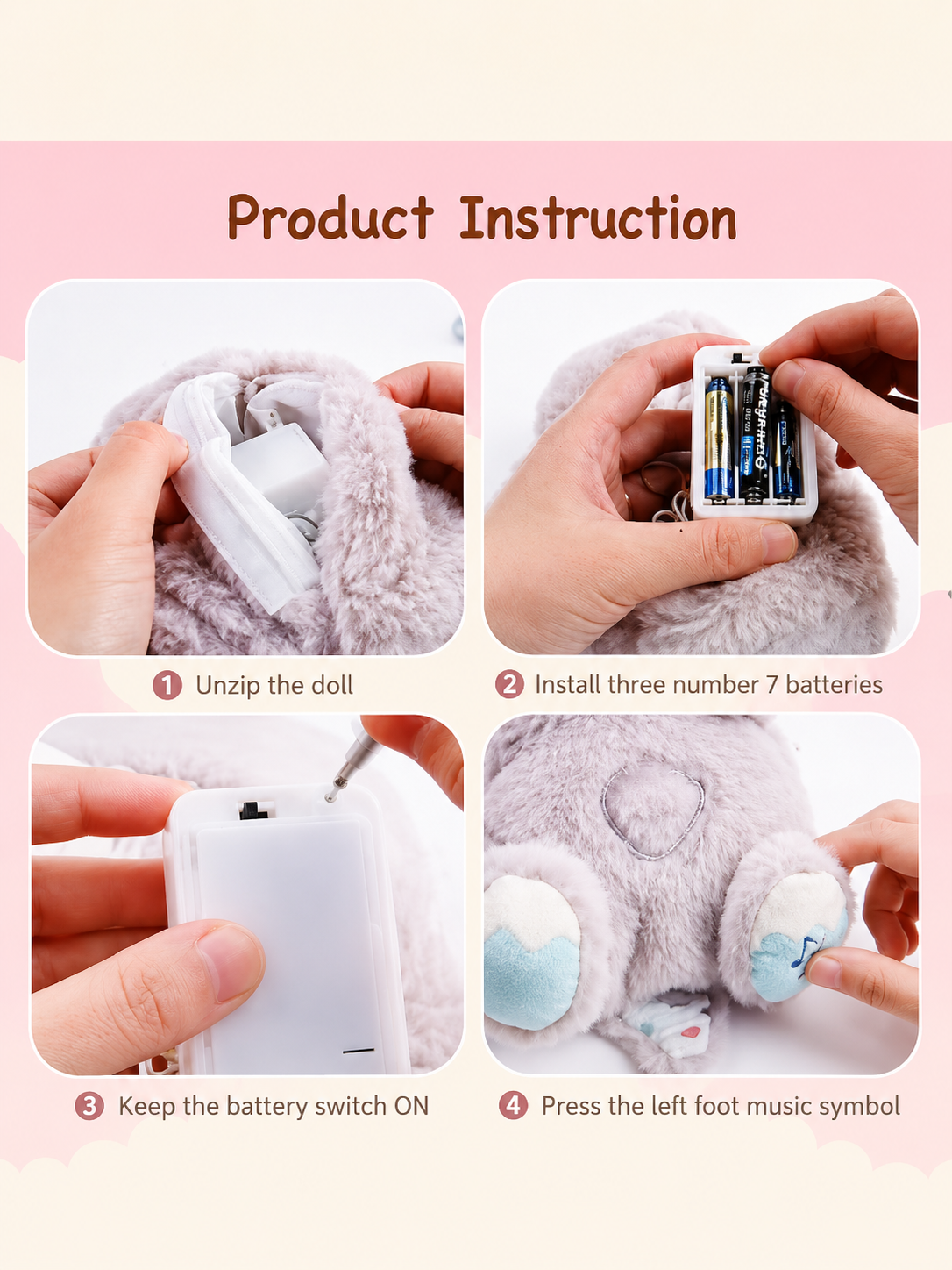 Dreamy Glow Bear – Musical Breathing Plush Night Light for Babies (0-2 Years)