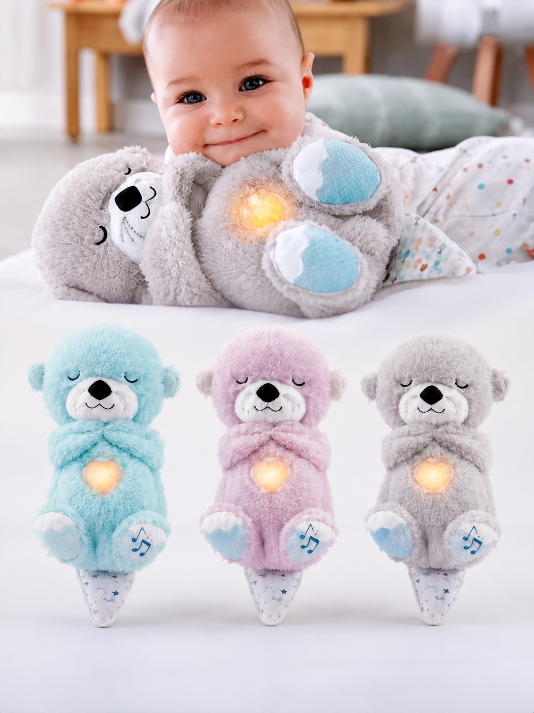 Dreamy Glow Bear – Musical Breathing Plush Night Light for Babies (0-2 Years)